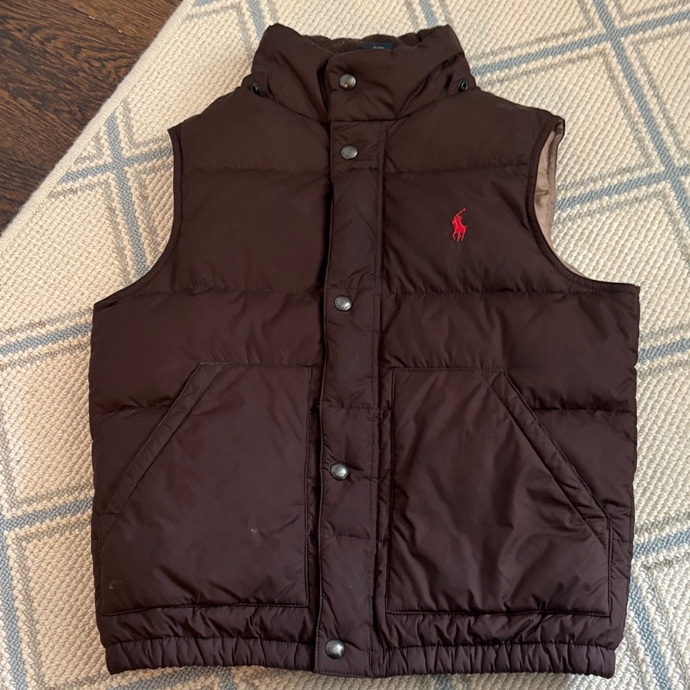 EUC Ralph Lauren Kids Chocolate Puffer Vest Sz 8-10